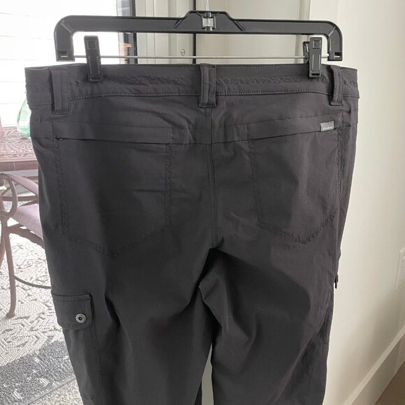 Eddie Bauer Pull On Cropped Capri Nylon Cargo Pants Easy Care Black Sz 12 - Picture 6 of 15